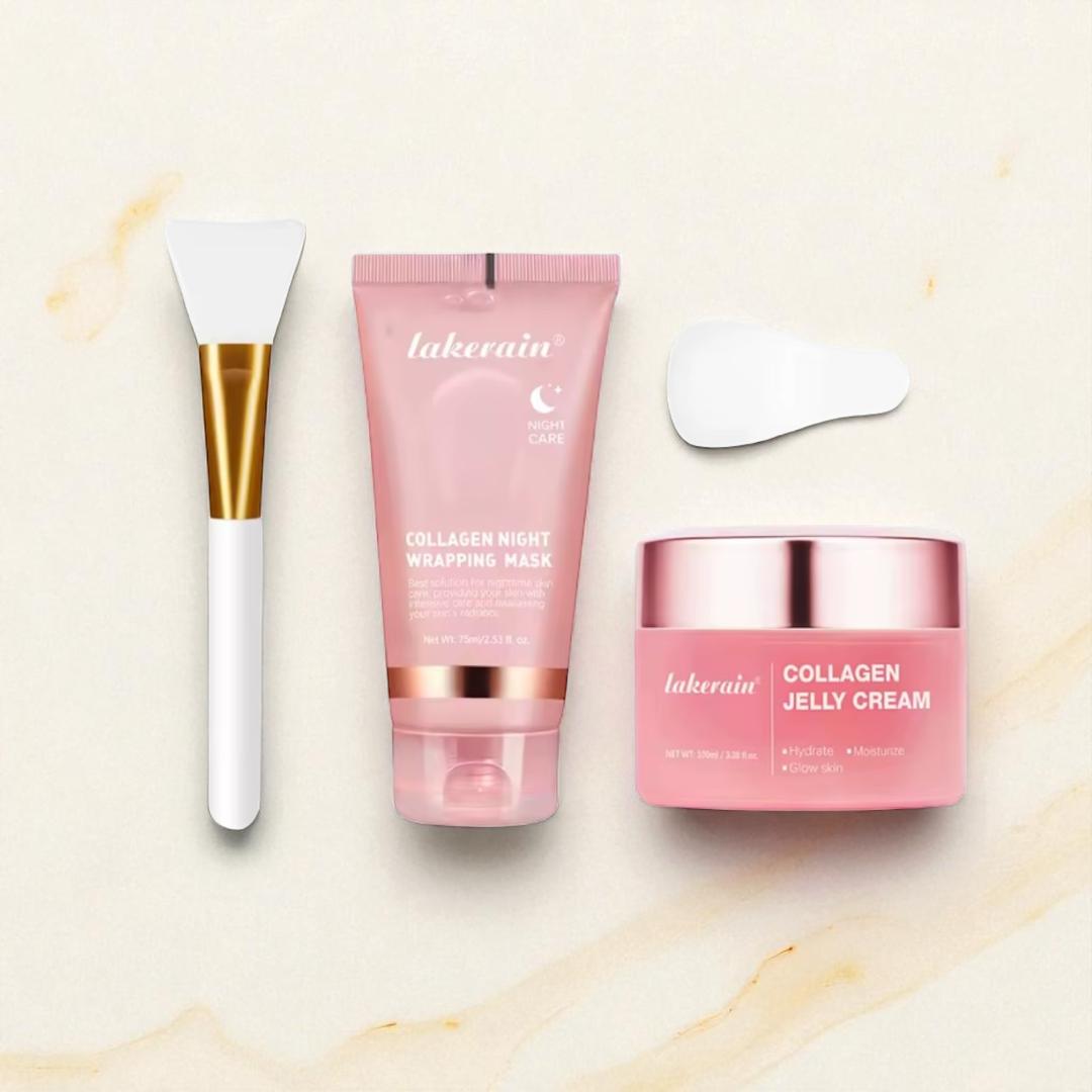 Masque de nuit collagène (ou curcuma) et crème exfoliant collagène